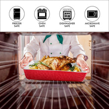Load image into Gallery viewer, Bakeware Set, Ceramic Baking Dish, Rectangular Baking Pans Set, Casserole Dish for Cooking, Cake Dinner, Kitchen, Wrapping Upgrade, 12 x 8.5 Inches, 3-Piece (Red)