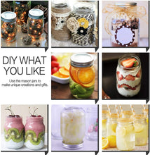 Load image into Gallery viewer, Mason Jars 16 oz With Regular Lids and Bands, Ideal for Jam, Honey, Wedding Favors, Shower Favors, Baby Foods, 12 PACK, 20 Whiteboard Labels Included