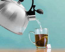 Load image into Gallery viewer, 2.5 Liter Whistling Tea Kettle - Modern Stainless Steel Whistling Tea Pot for Stovetop with Cool Grip Ergonomic Handle (Stainless Steel)