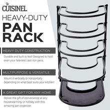 Load image into Gallery viewer, Heavy Duty Pan Organizer, 5 Tier Rack - Holds up to 50 LB - Holds Cast Iron Skillets, Griddles and Shallow Pots - Durable Steel Construction