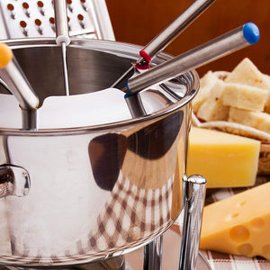 Set of 12 Stainless Steel Fondue Forks 9.5" - Color Coding Cheese Fondue Forks with Heat Resistant Handle for Chocolate Fountain Cheese Fondue Roast Marshmallows