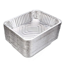 Load image into Gallery viewer, 9x13 Aluminum Pans Disposable (30-Pack) - HEAVY DUTY - Half-Size Deep Foil Pans. Great for Baking, Cooking, Grilling, Serving &amp; Lining Steam-Table Trays/Chafers. Pan Size - 12 1/2&quot; x 10 1/4&quot; x 2 1/2&quot;