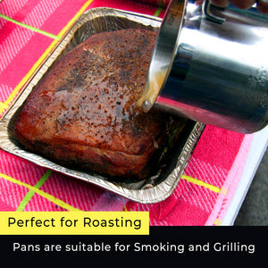 9x13 Aluminum Pans Disposable (30-Pack) - HEAVY DUTY - Half-Size Deep Foil Pans. Great for Baking, Cooking, Grilling, Serving & Lining Steam-Table Trays/Chafers. Pan Size - 12 1/2" x 10 1/4" x 2 1/2"
