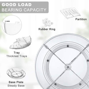 360 Spinning Makeup Organizer, Lazy Susan Rack Cosmetic Carousel Storage Shelf, Great for Countertop and Bathroom, Clear