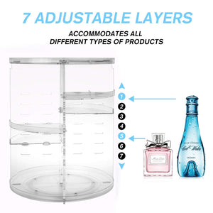 360 Spinning Makeup Organizer, Lazy Susan Rack Cosmetic Carousel Storage Shelf, Great for Countertop and Bathroom, Clear