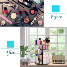 Load image into Gallery viewer, 360 Degree Rotation Makeup Organizer Gray, Lazy Susan Cosmetics Storage Shelf Makeup Carousel Rotating Display Rack, Great for Countertop Bathroom Counter