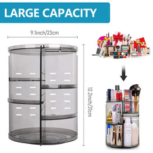 Load image into Gallery viewer, 360 Degree Rotation Makeup Organizer Gray, Lazy Susan Cosmetics Storage Shelf Makeup Carousel Rotating Display Rack, Great for Countertop Bathroom Counter