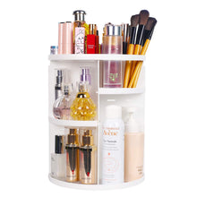 Load image into Gallery viewer, 360 Makeup Organizer, DIY Detachable Spinning Cosmetic Makeup Caddy Storage DIsplay Bag Case Large Capacity Makeup Box Acrylic Vanity Organizer Box, Great for Countertop and Bathroom, White