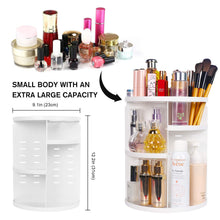 Load image into Gallery viewer, 360 Makeup Organizer, DIY Detachable Spinning Cosmetic Makeup Caddy Storage DIsplay Bag Case Large Capacity Makeup Box Acrylic Vanity Organizer Box, Great for Countertop and Bathroom, White