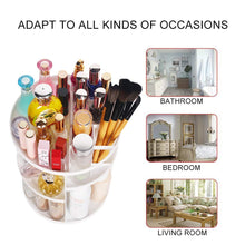 Load image into Gallery viewer, 360 Makeup Organizer, DIY Detachable Spinning Cosmetic Makeup Caddy Storage DIsplay Bag Case Large Capacity Makeup Box Acrylic Vanity Organizer Box, Great for Countertop and Bathroom, White
