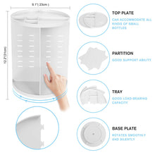 Load image into Gallery viewer, 360 Makeup Organizer, DIY Detachable Spinning Cosmetic Makeup Caddy Storage DIsplay Bag Case Large Capacity Makeup Box Acrylic Vanity Organizer Box, Great for Countertop and Bathroom, White