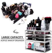 Load image into Gallery viewer, Makeup Organizer 3 Pieces Acrylic Cosmetic Storage Drawers and Jewelry Display Box, Clear