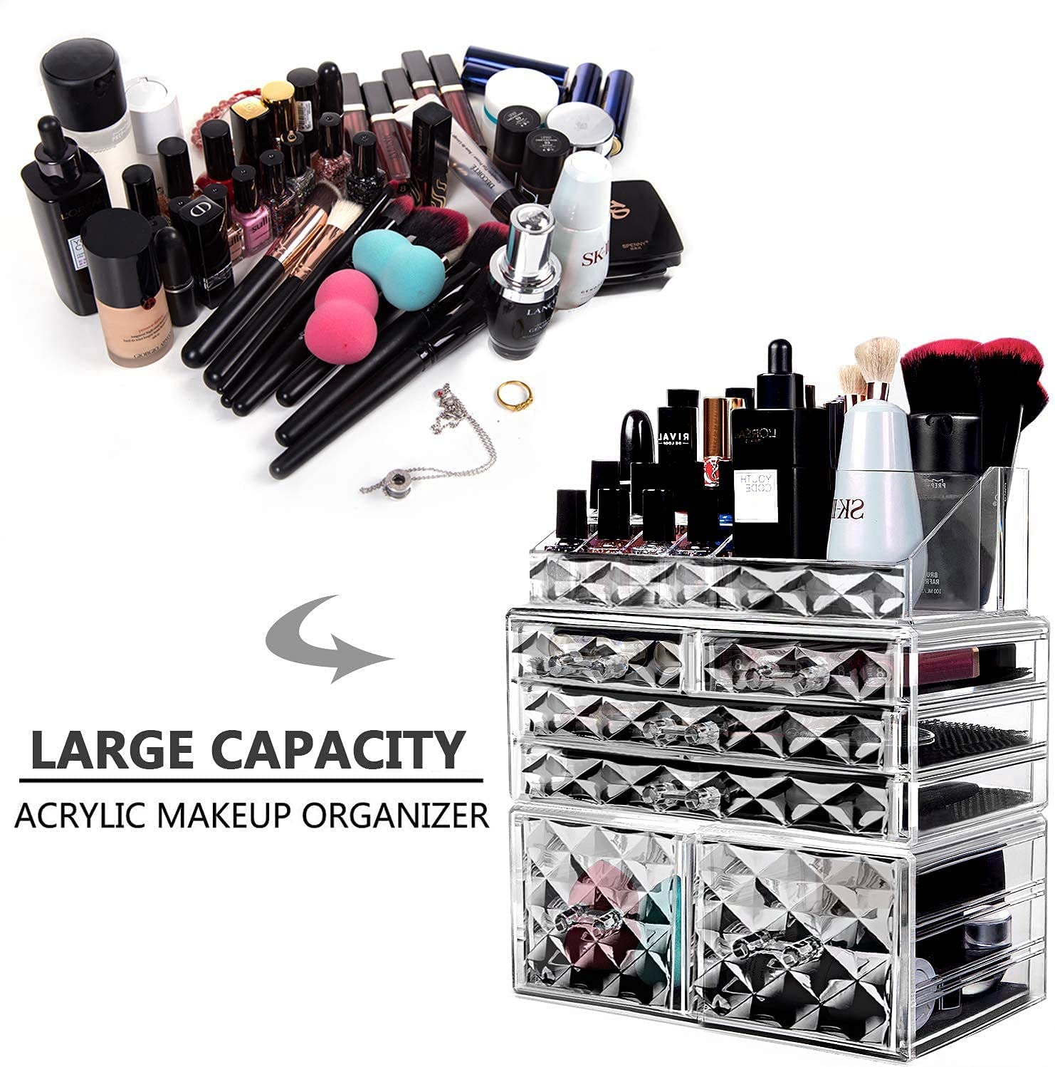 DGMIOCS 3 Pieces Makeup Bag, Large Capacity Travel Make Up Bag for  Cosmetics Vertical Storage,Toiletry Bag for Skincare Makeup Organizer Bag