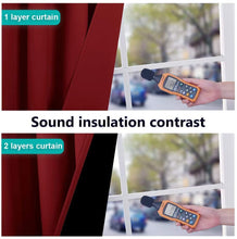 Load image into Gallery viewer, Bedroom Full Blackout Curtain Panels, Super Thick Insulated Grommet Drapes, Double-Layer Blackout Draperies with Black Liner for Small Window Set of 2 Panels Burgundy Red