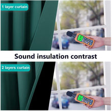 Load image into Gallery viewer, Bedroom Full Blackout Curtain Panels, Super Thick Insulated Grommet Drapes, Double-Layer Blackout Draperies with Black Liner for Small Window Set of 2 Panels  Hunter Green