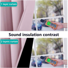 Load image into Gallery viewer, Bedroom Full Blackout Curtain Panels, Super Thick Insulated Grommet Drapes, Double-Layer Blackout Draperies with Black Liner for Small Window Set of 2 Panels Lavender Pink