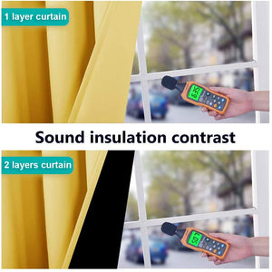 Bedroom Full Blackout Curtain Panels, Super Thick Insulated Grommet Drapes, Double-Layer Blackout Draperies with Black Liner for Small Window Set of 2 Panels Bright Yellow