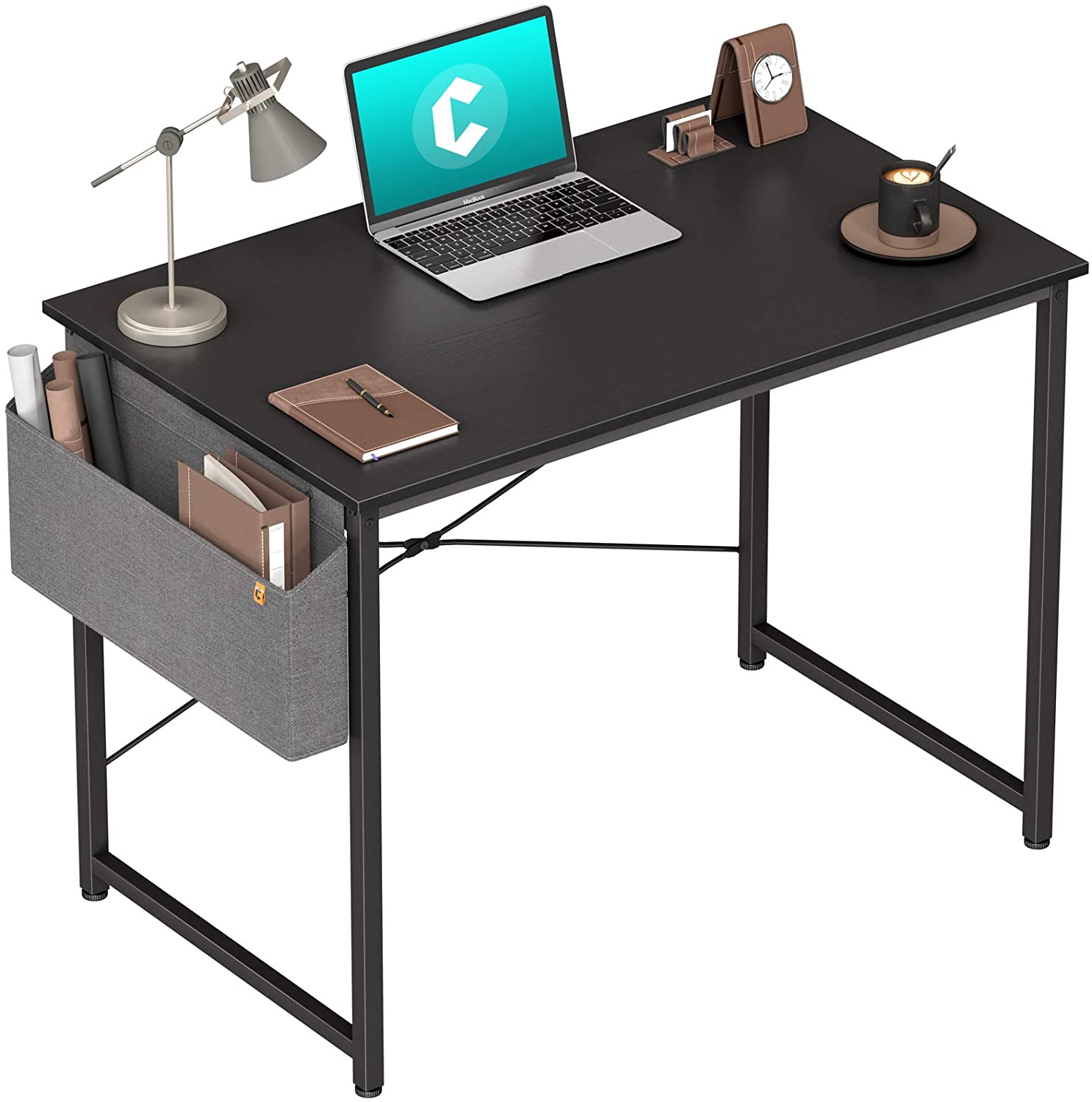 Computer Desk 32 inch Home Office Writing Study Desk, Modern Simple Style  Laptop Table with Storage Bag, Black