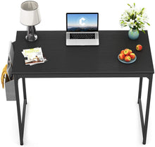 Load image into Gallery viewer, Computer Desk 32&quot; Study Writing Table for Home Office, Modern Simple Style PC Desk, Black Metal Frame, Black