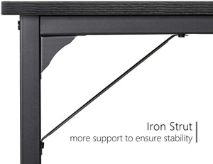 Computer Desk 32" Study Writing Table for Home Office, Modern Simple Style PC Desk, Black Metal Frame, Black