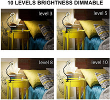 Load image into Gallery viewer, Desk Lamp Clip Light, Woputne 10 Dimmable Brightness 3 Light Modes Reading Light, Clamp Bedside Lamp for Video, Study, Painting, Piano, Craft, Study, Work (Black)