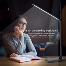Load image into Gallery viewer, LED Desk Lamp with Wireless Charger, USB Charging Port, 5 Brightness Levels, 5 Lighting Modes, Touch Control, 30/60 min Auto Timer, Eye-Caring Office Lamp with Adapter (Black)
