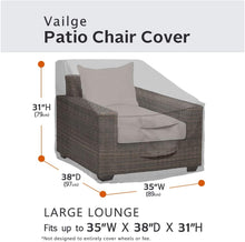 Load image into Gallery viewer, Vailge Patio Chair Covers, Lounge Deep Seat Cover, Heavy Duty and Waterproof Outdoor Lawn Patio Furniture Covers (Grey)