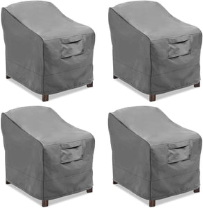 Vailge Patio Chair Covers, Lounge Deep Seat Cover, Heavy Duty and Waterproof Outdoor Lawn Patio Furniture Covers (Grey)