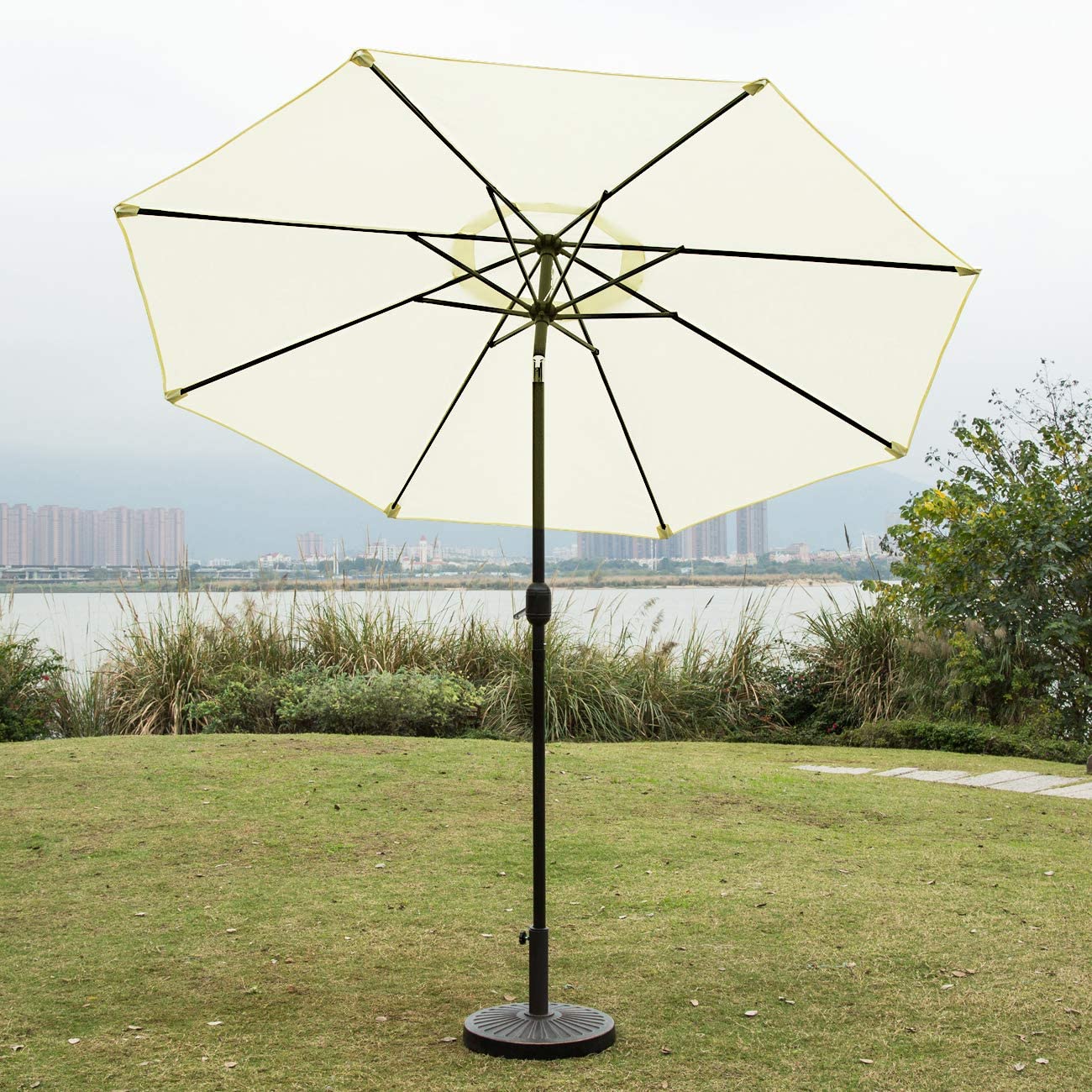 Patio, Lawn & Garden 9' Patio Umbrella Outdoor Table Umbrella with 8 S – TreeLen