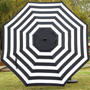 Patio, Lawn & Garden 9' Patio Umbrella Outdoor Table Umbrella with 8 Sturdy Ribs (Black and White)