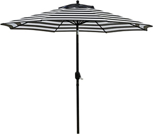 Patio, Lawn & Garden 9' Patio Umbrella Outdoor Table Umbrella with 8 Sturdy Ribs (Black and White)