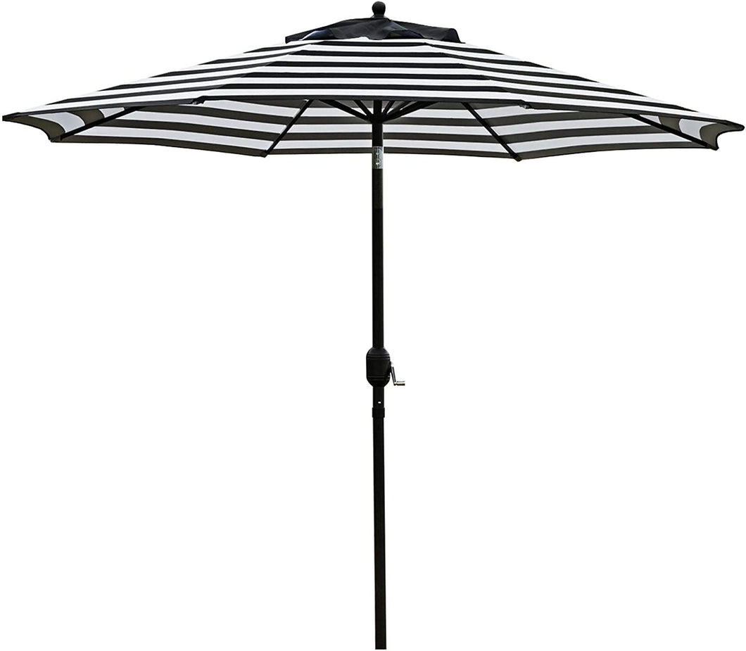 Patio, Lawn & Garden 9' Patio Umbrella Outdoor Table Umbrella with 8 Sturdy Ribs (Black and White)