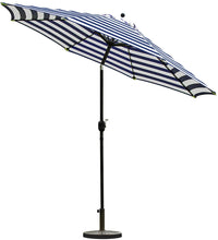 Load image into Gallery viewer, Patio, Lawn &amp; Garden 9&#39; Patio Umbrella Outdoor Table Umbrella with 8 Sturdy Ribs (Blue and White)