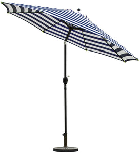 Patio, Lawn & Garden 9' Patio Umbrella Outdoor Table Umbrella with 8 Sturdy Ribs (Blue and White)