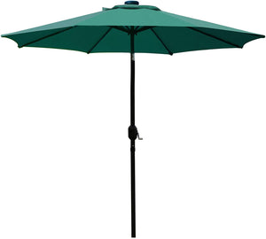 Patio, Lawn & Garden 9' Patio Umbrella Outdoor Table Umbrella with 8 Sturdy Ribs (Dark Green)