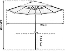 Load image into Gallery viewer, Patio, Lawn &amp; Garden 9&#39; Patio Umbrella Outdoor Table Umbrella with 8 Sturdy Ribs (Dark Green)
