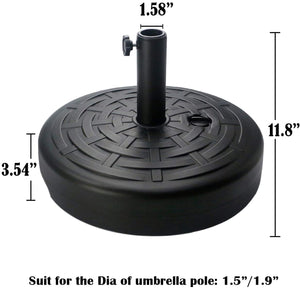30LB Central Pole Umbrella Base with Wide Rattan Design with Steel Umbrella Holder Water Filled Umbrella Base Stand
