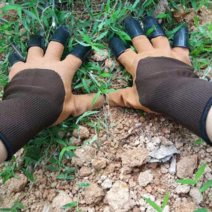 Garden Genie Gloves, Waterproof Garden Gloves with Claw For Digging Planting, Best Gardening Gifts for Women and Men. (Brown)