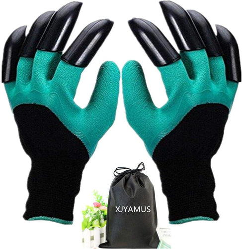 Garden Genie Gloves, Waterproof Garden Gloves with Claw For Digging Planting, Best Gardening Gifts for Women and Men. (Green)