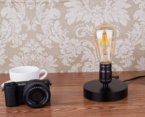 Treelen Vintage Table Lamp Base Licperron E26 E27 Industrial Vintage Desk Lamp with Plug in Cord On/Off Switch Bedside Lamp Holder for Home Lighting Decor