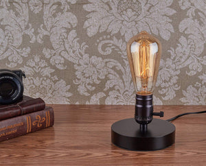 Treelen Vintage Table Lamp Base Licperron E26 E27 Industrial Vintage Desk Lamp with Plug in Cord On/Off Switch Bedside Lamp Holder for Home Lighting Decor