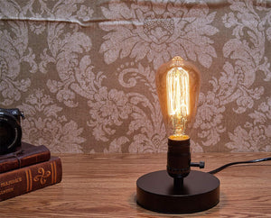 Treelen Vintage Table Lamp Base Licperron E26 E27 Industrial Vintage Desk Lamp with Plug in Cord On/Off Switch Bedside Lamp Holder for Home Lighting Decor