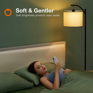 Floor Lamp for Living Room with Lamp Shade and 9W LED Bulb Modern Standing Lamp Floor Lamps for Bedrooms Black