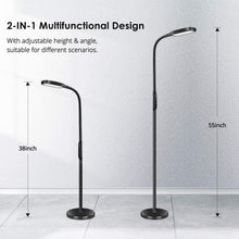 Load image into Gallery viewer, LED Floor Lamp with 5 Brightness Levels &amp; 3 Color Temperatures, 1815 Lumens, Adjustable LED Floor Light, Dimmable Reading Standing Lamp for Sewing Living Room Bedroom Office