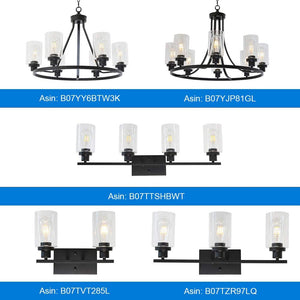 2-Light Black Wall Sconce Industrial Vintage with Clear Glass Shade and Metal Base, Bathroom Vanity Lights Hallway Light Fixture Sconces Wall Lighting