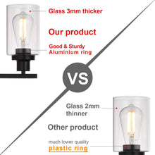 Load image into Gallery viewer, 2-Light Black Wall Sconce Industrial Vintage with Clear Glass Shade and Metal Base, Bathroom Vanity Lights Hallway Light Fixture Sconces Wall Lighting