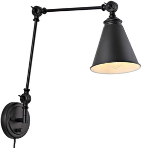Industrial Wall Sconce with ON/Off Switch, Edison Vintage Style Swing Arm Wall Lamp (Bulb Not Included)