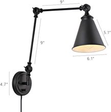 Load image into Gallery viewer, Industrial Wall Sconce with ON/Off Switch, Edison Vintage Style Swing Arm Wall Lamp (Bulb Not Included)