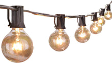 Load image into Gallery viewer, Outdoor String Lights 25 Feet G40 Globe Patio Lights with 26 Edison Glass Bulbs(1 Spare), Waterproof Connectable Hanging Lights for Backyard Porch Balcony Party Decor, E12 Socket Base, Black