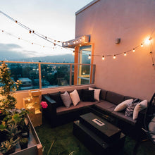 Load image into Gallery viewer, Outdoor String Lights 25 Feet G40 Globe Patio Lights with 26 Edison Glass Bulbs(1 Spare), Waterproof Connectable Hanging Lights for Backyard Porch Balcony Party Decor, E12 Socket Base, Black